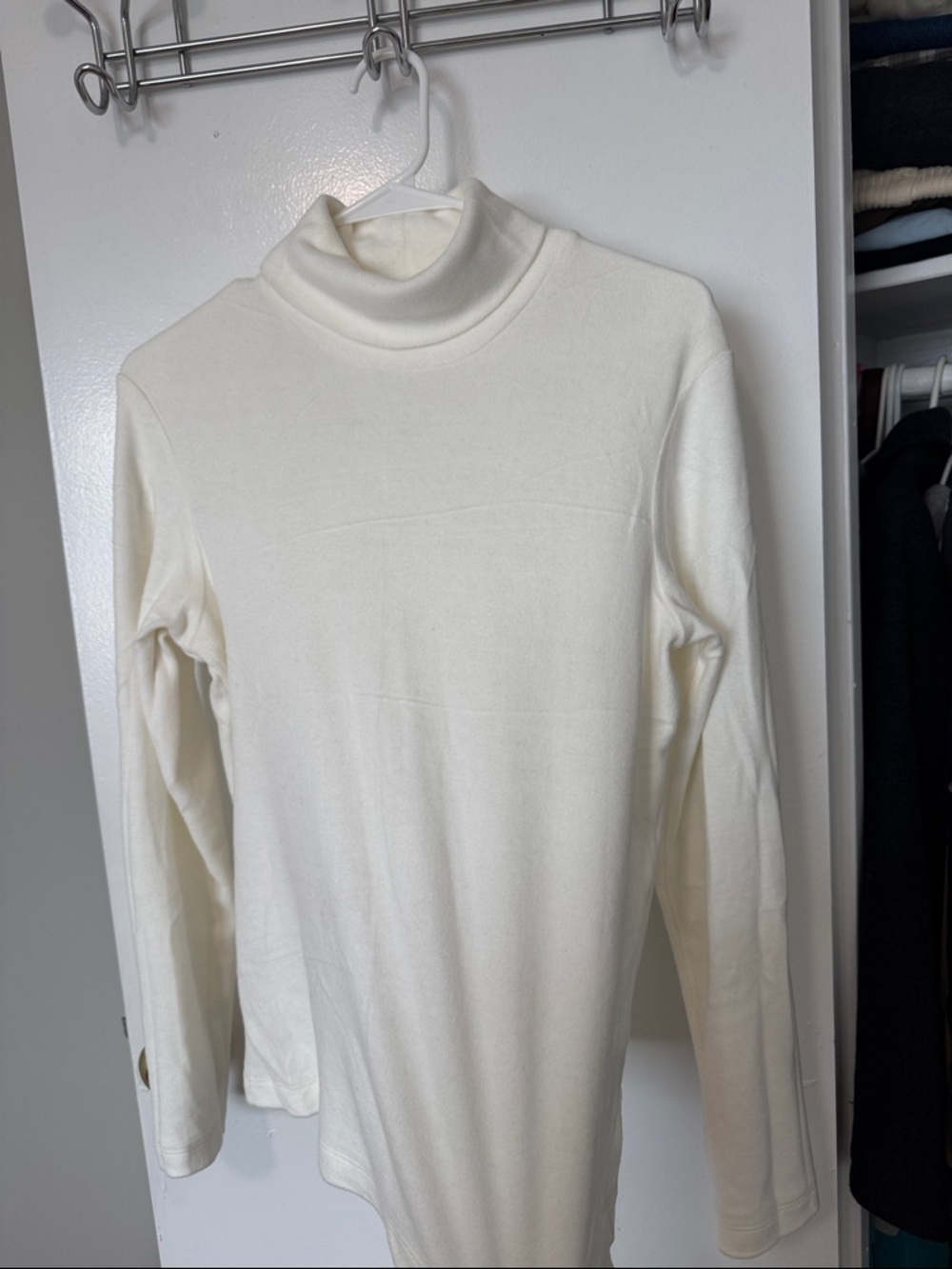 Uniqlo Cream Turtleneck Knit Top